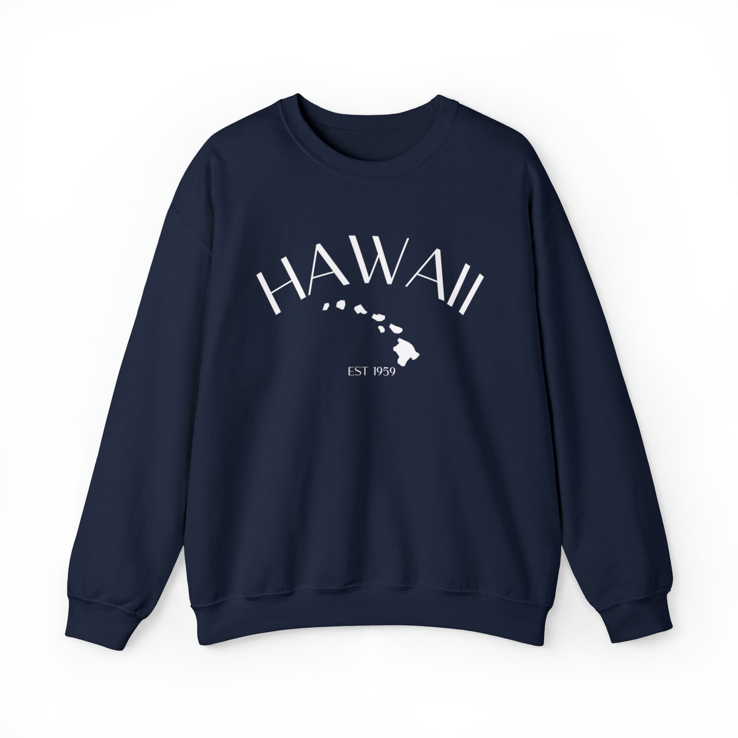 Hawaii Crewneck Sweatshirt in White Font