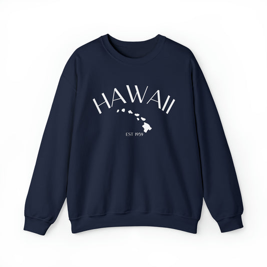 Hawaii Crewneck Sweatshirt in White Font