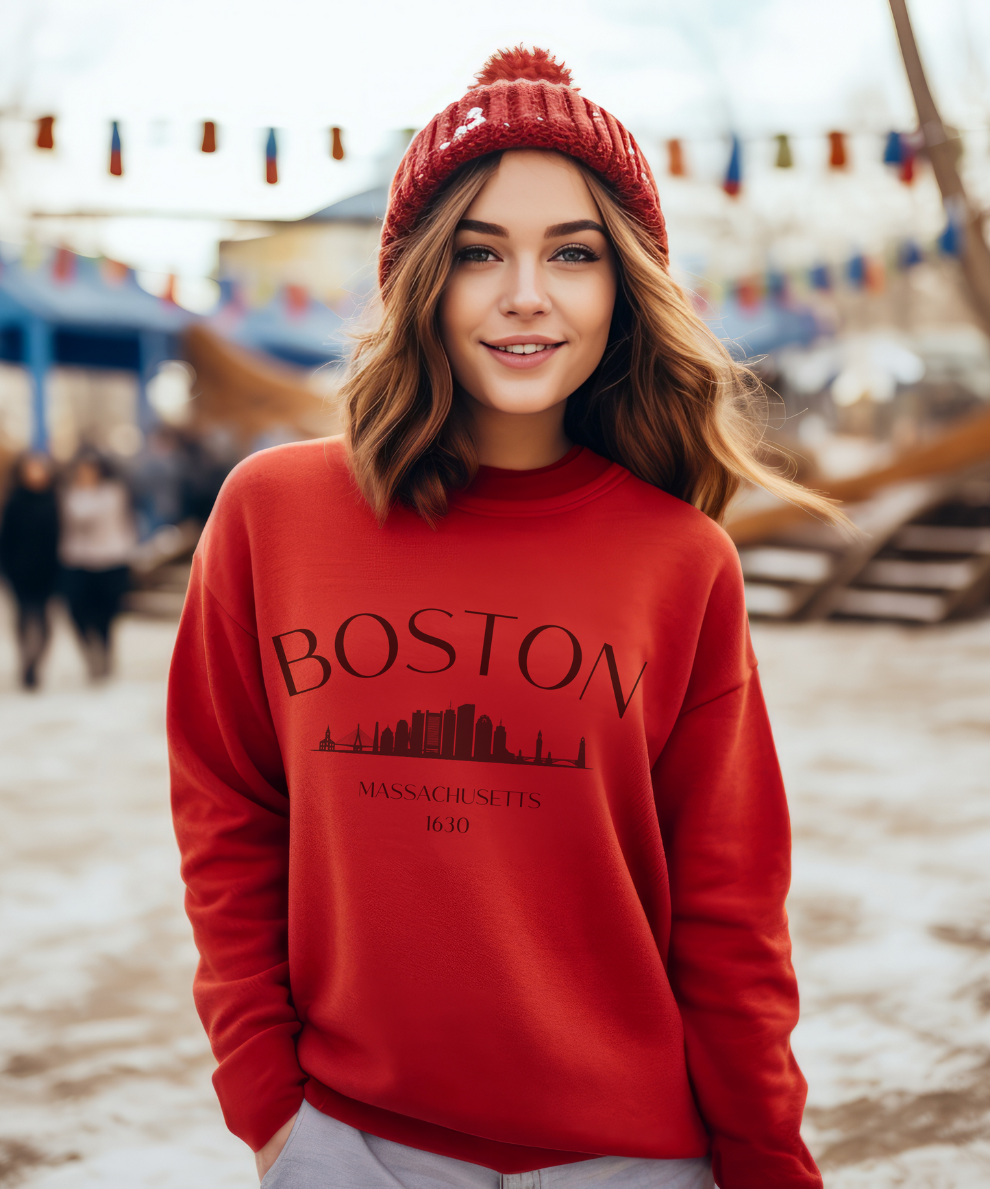 Boston Massachusetts Crewneck Sweatshirt