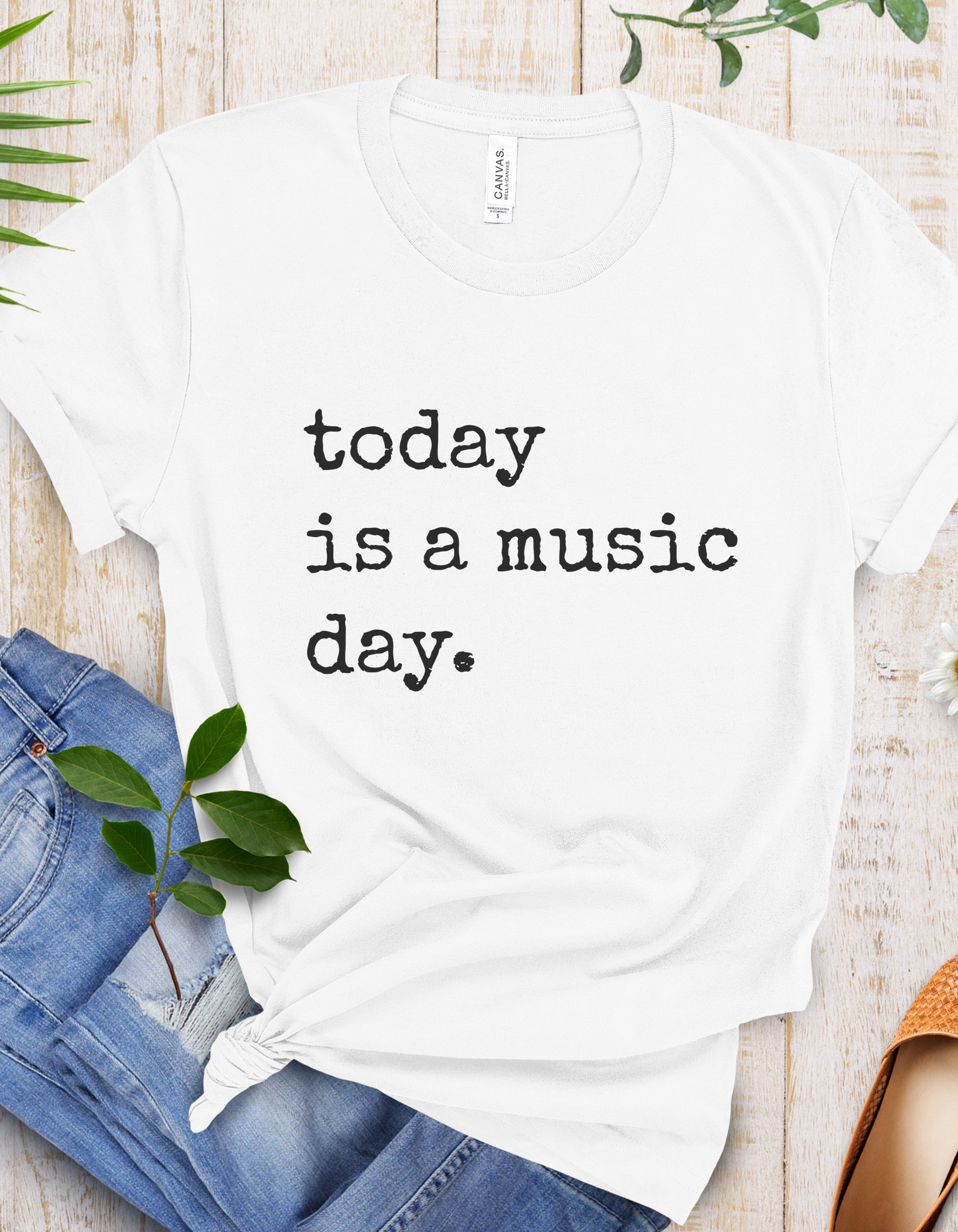 Today is a music day T-Shirt in Black Font