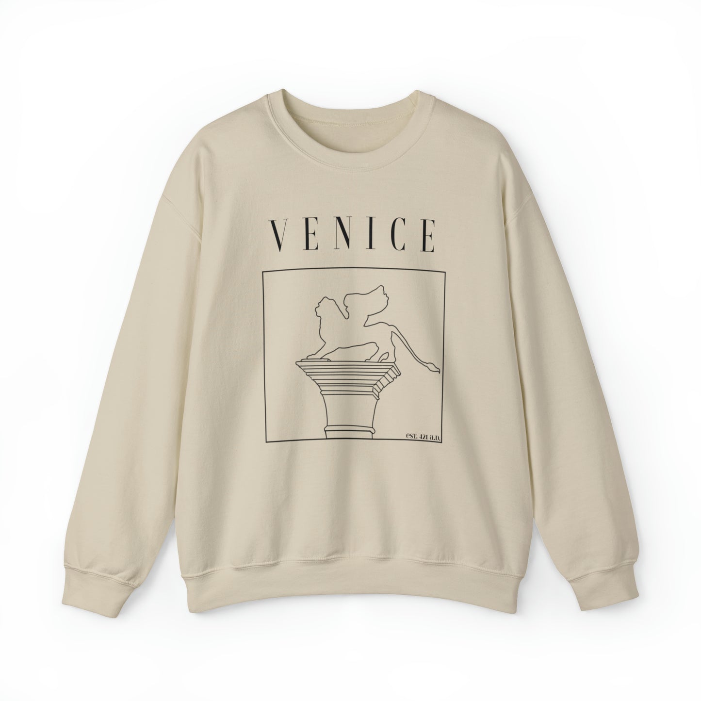 Venice Crewneck Sweatshirt in Black Font