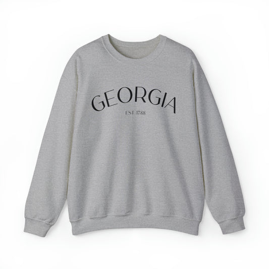 State of Georgia Crewneck Sweatshirt in Black Font