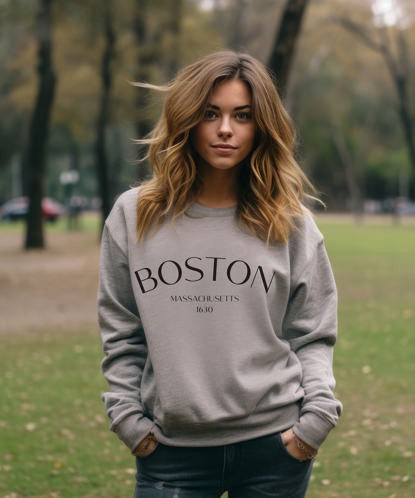 Boston Massachusetts Crewneck Sweatshirt