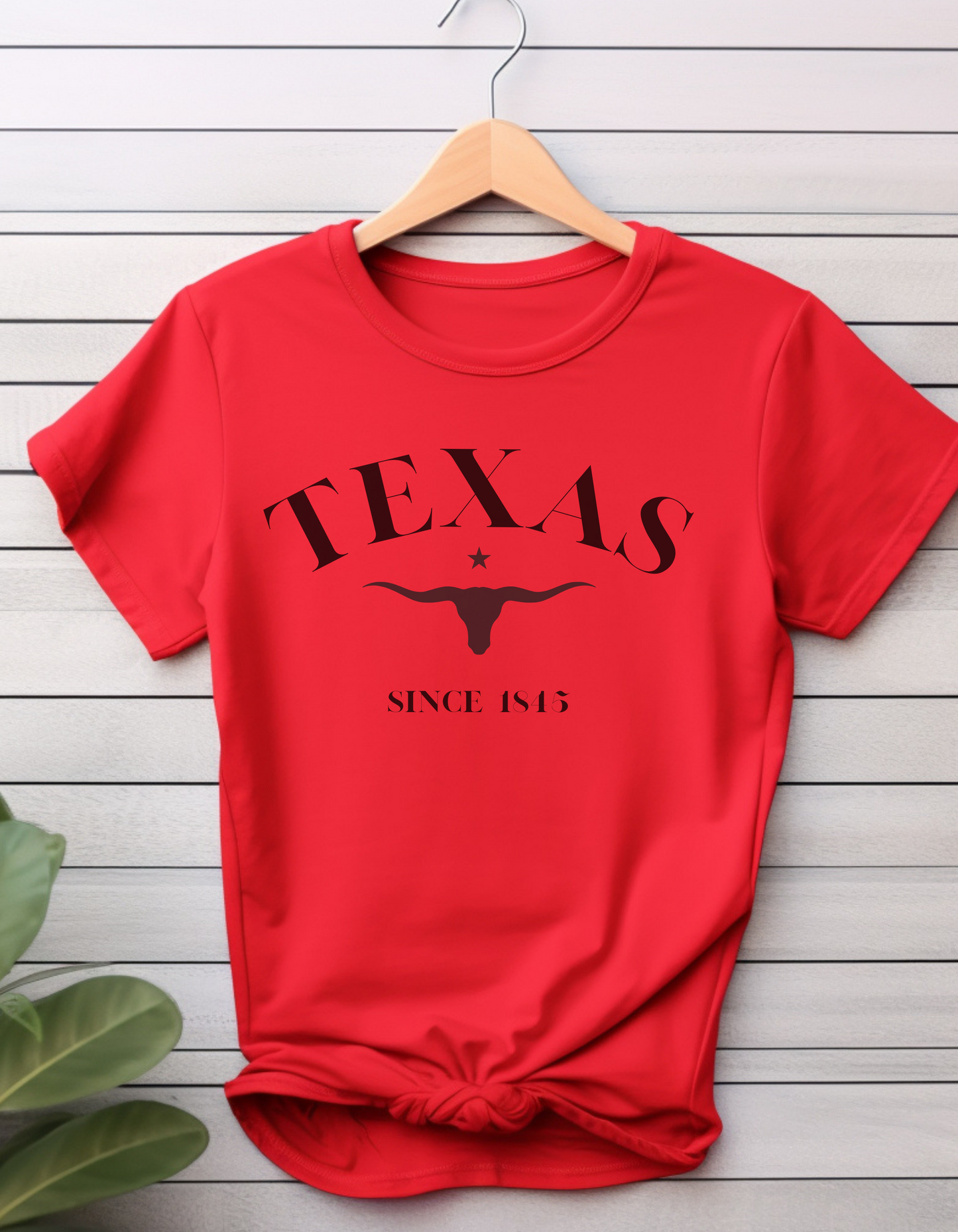 Texas Tee with Long Horn Graphic in Black Short Sleeve Tee