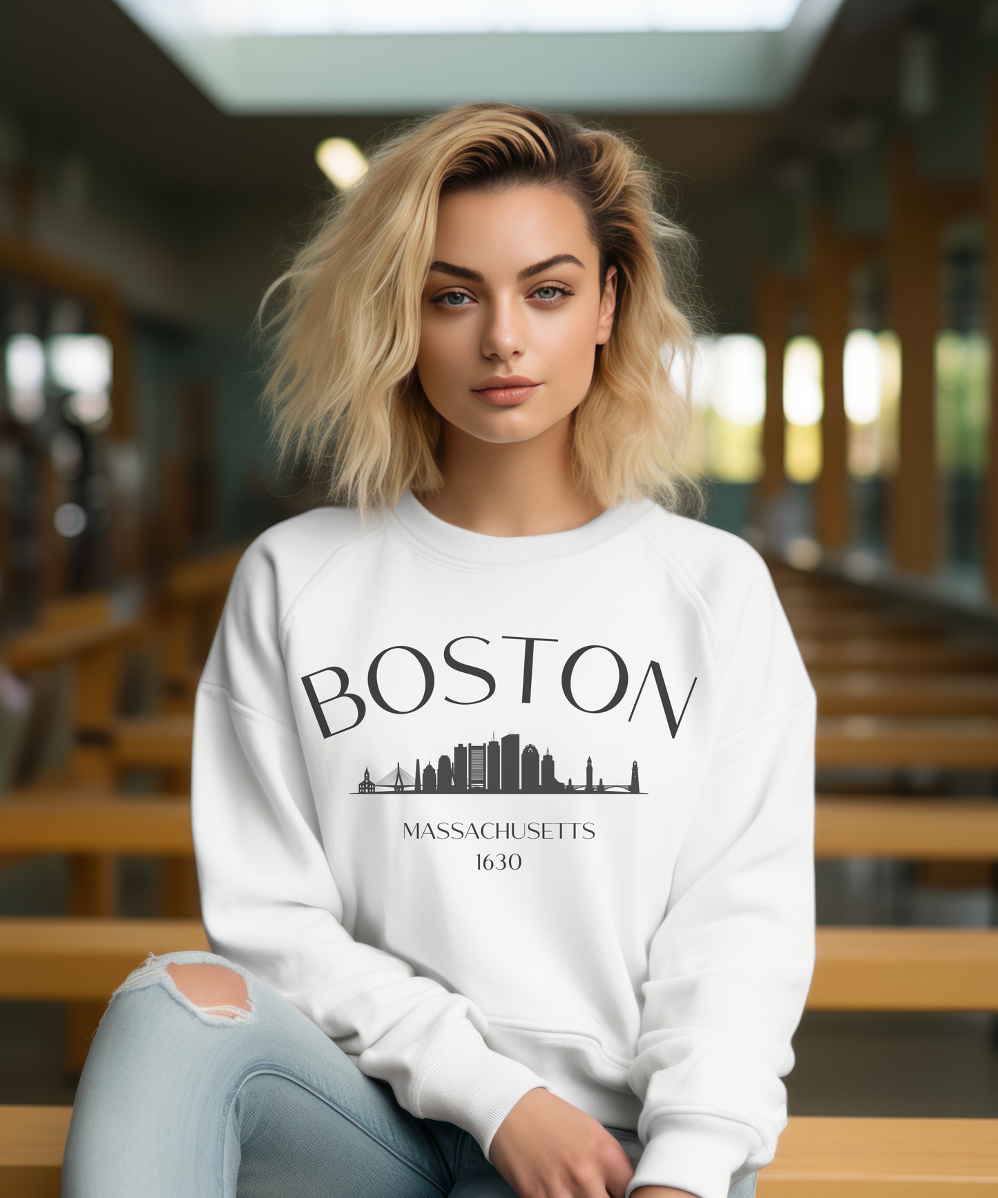 Boston Massachusetts Crewneck Sweatshirt