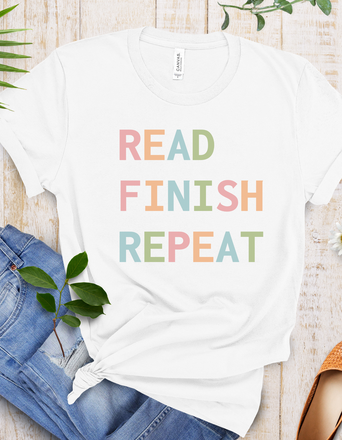 Read Finish Repeat T-Shirt In Color