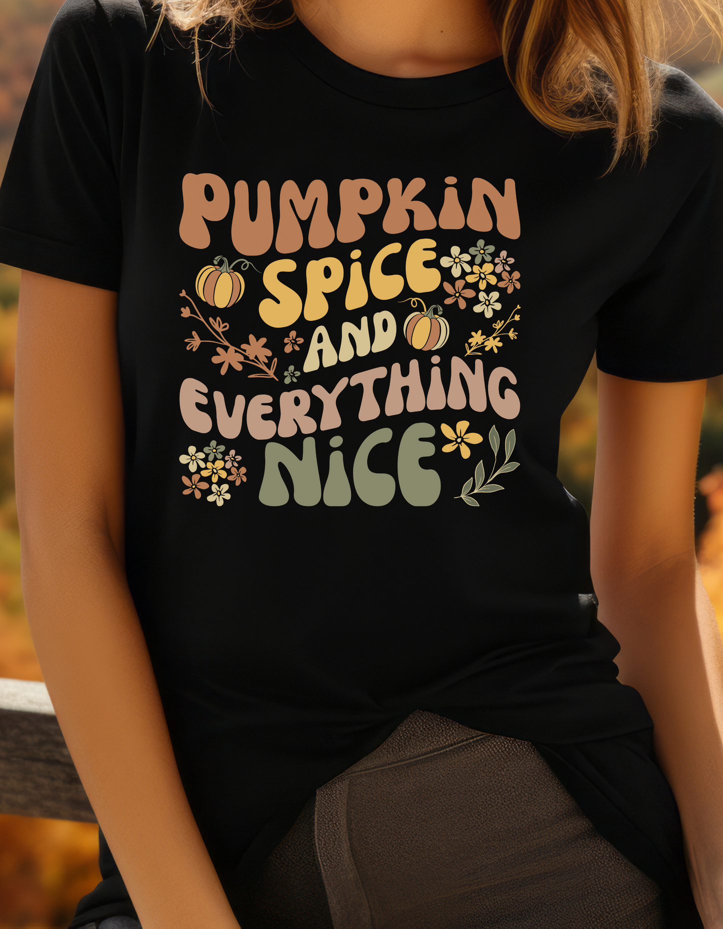 Colorful Pumpkin Spice and Everything Nice T-Shirt