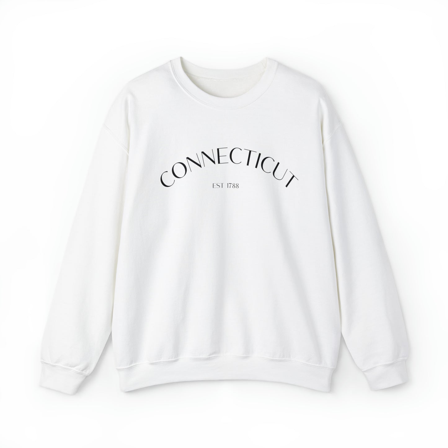 Connecticut  Crewneck Sweatshirt in Black Font