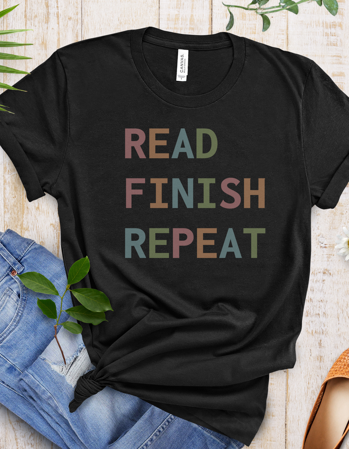 Read Finish Repeat T-Shirt In Color