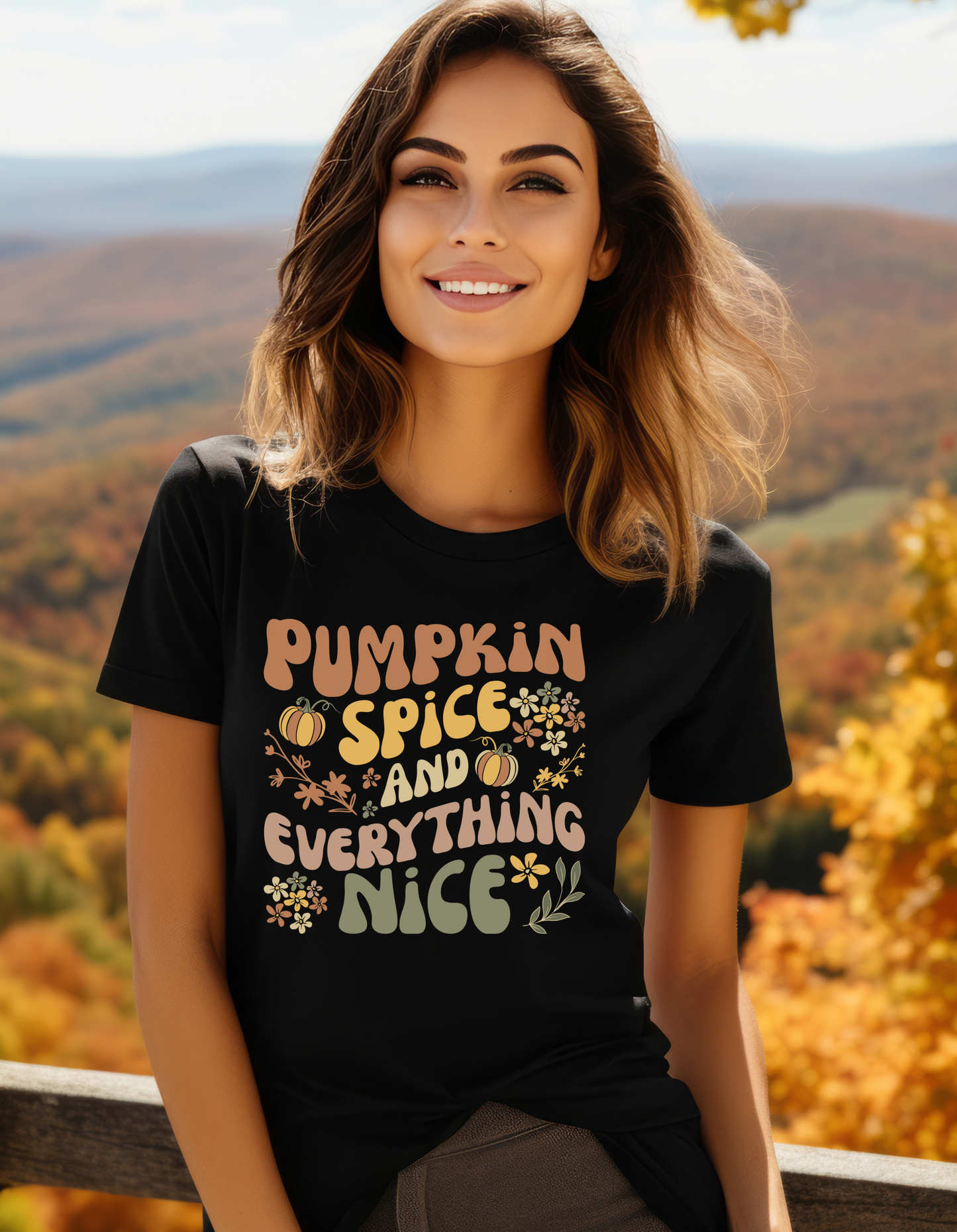 Colorful Pumpkin Spice and Everything Nice T-Shirt