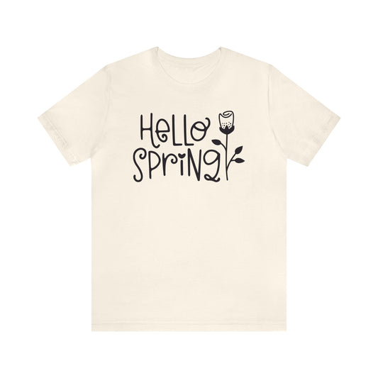 Hello Spring with Tulip Short Sleeve Tee