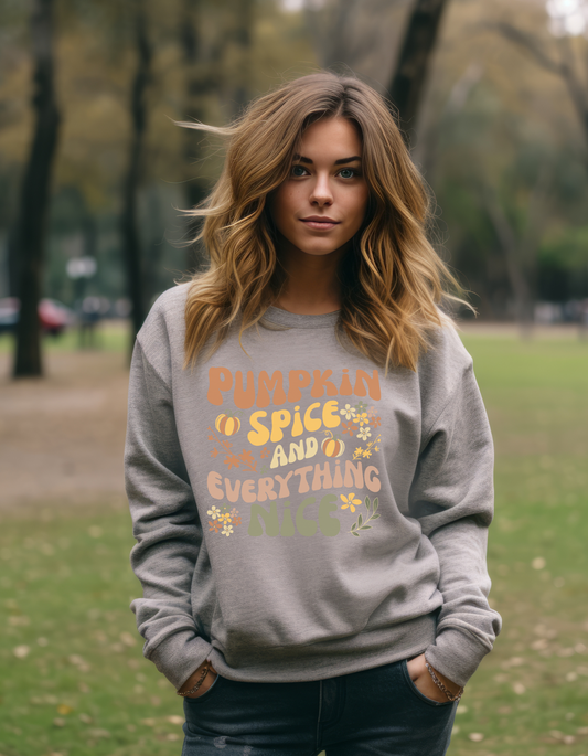 Pumpkin Spice and Everything Nice Colorful Sweatshirt