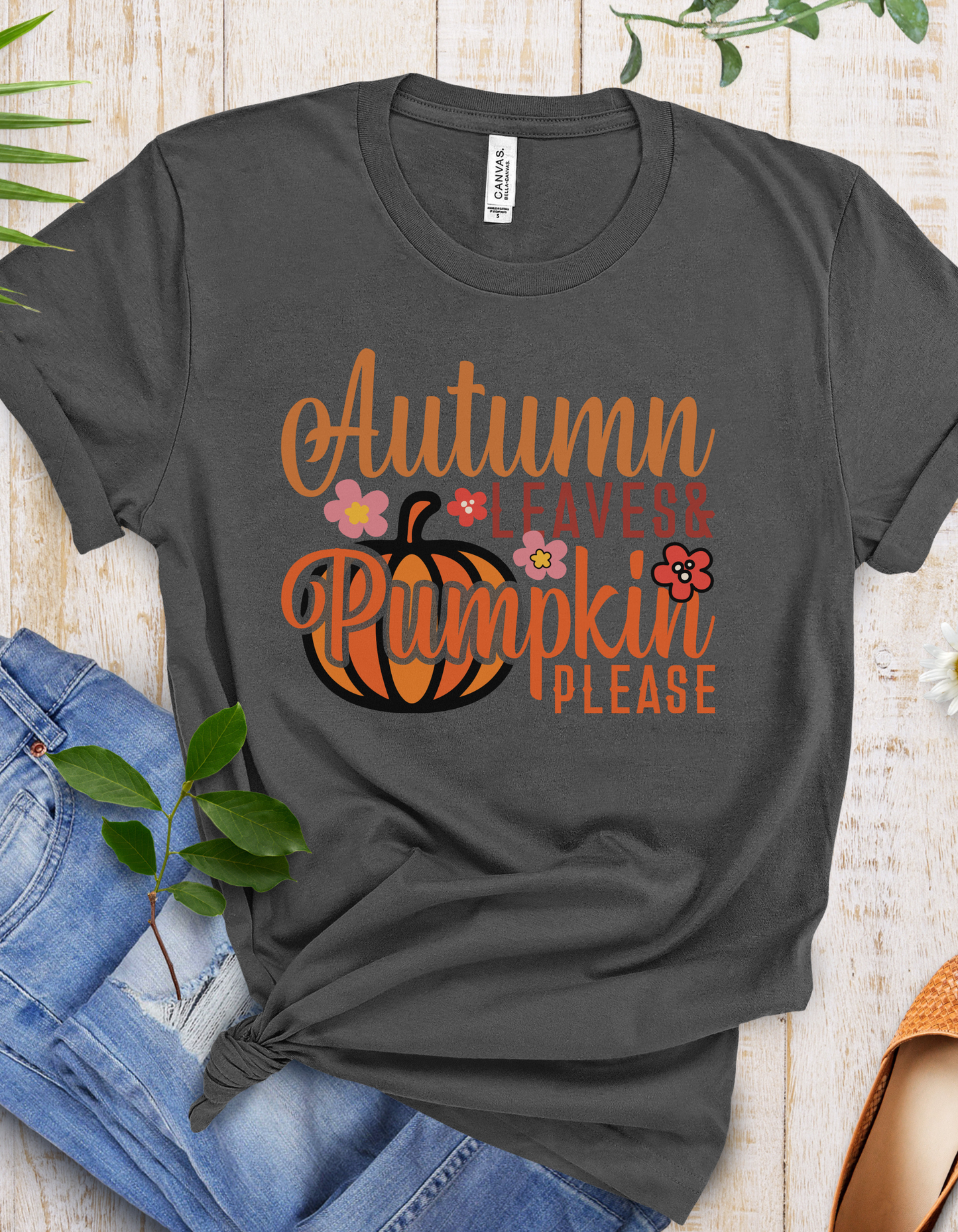 Autumn Leaves & Pumpkin Please T-Shirt