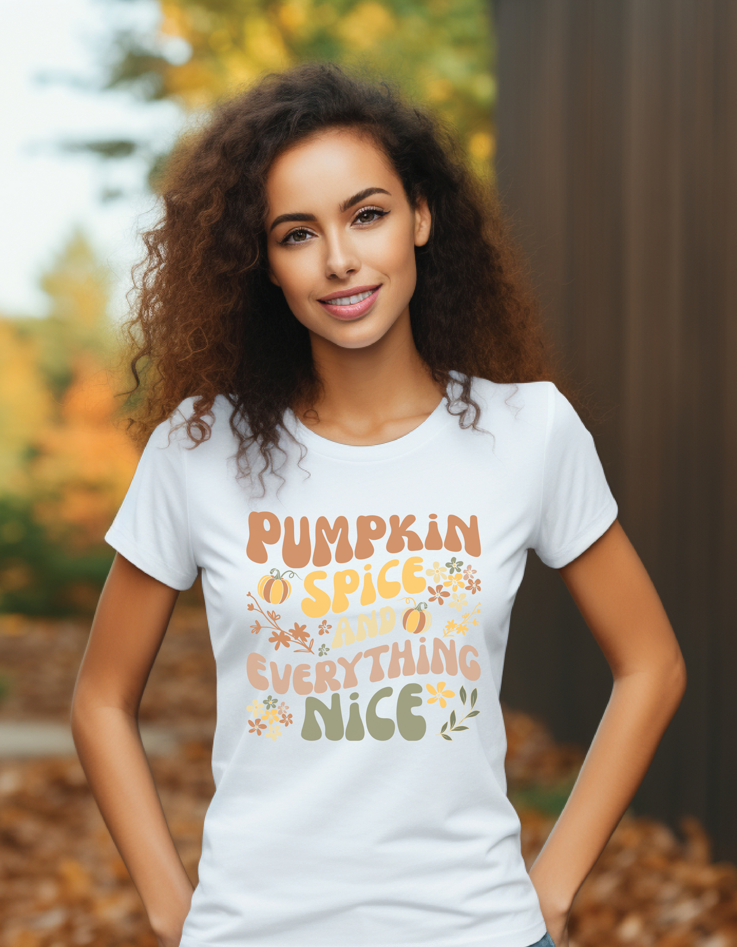 Colorful Pumpkin Spice and Everything Nice T-Shirt