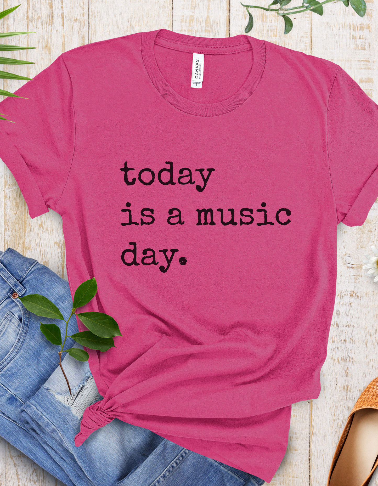 Today is a music day T-Shirt in Black Font