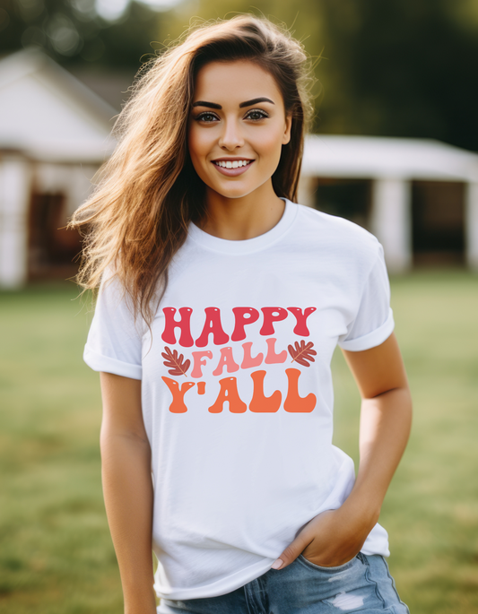 Happy Fall Y'ALL Short Sleeve Tee