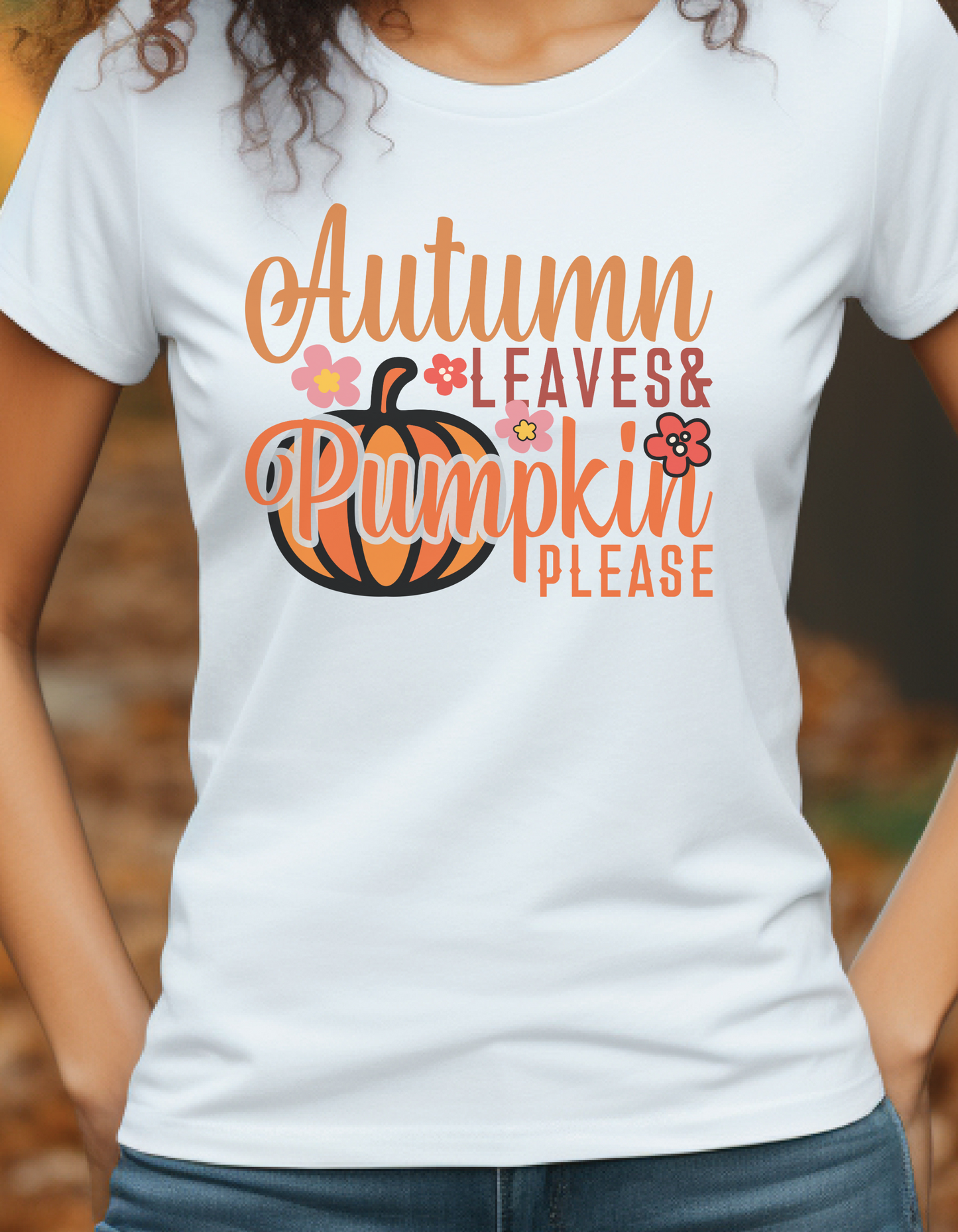 Autumn Leaves & Pumpkin Please T-Shirt