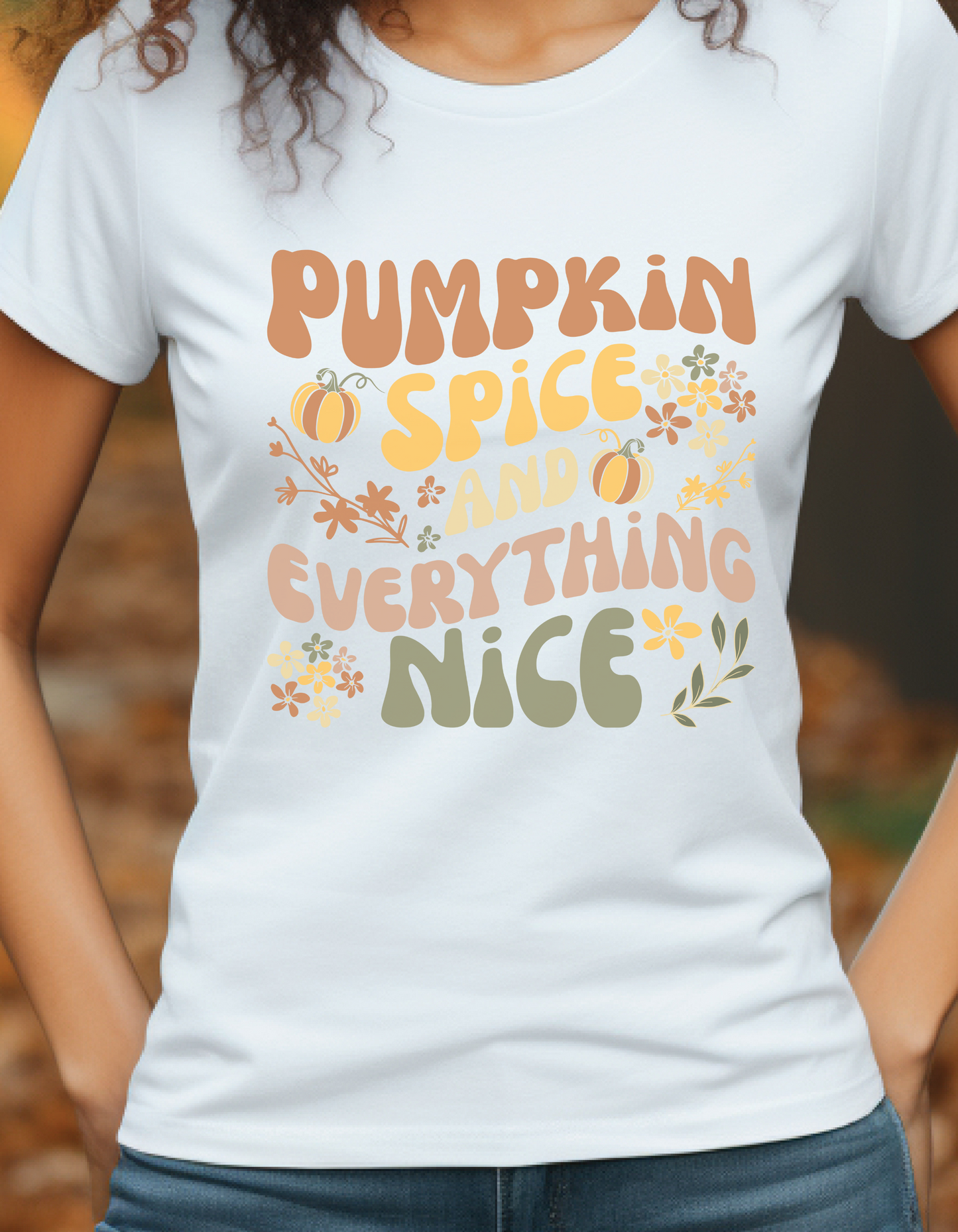 Colorful Pumpkin Spice and Everything Nice T-Shirt