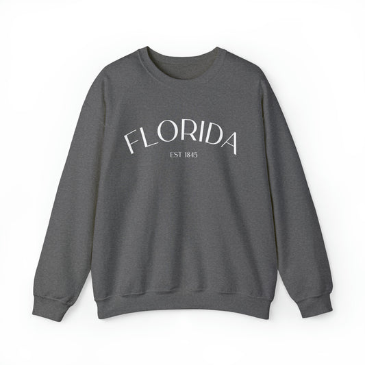 Florida Crewneck Sweatshirt in White Font