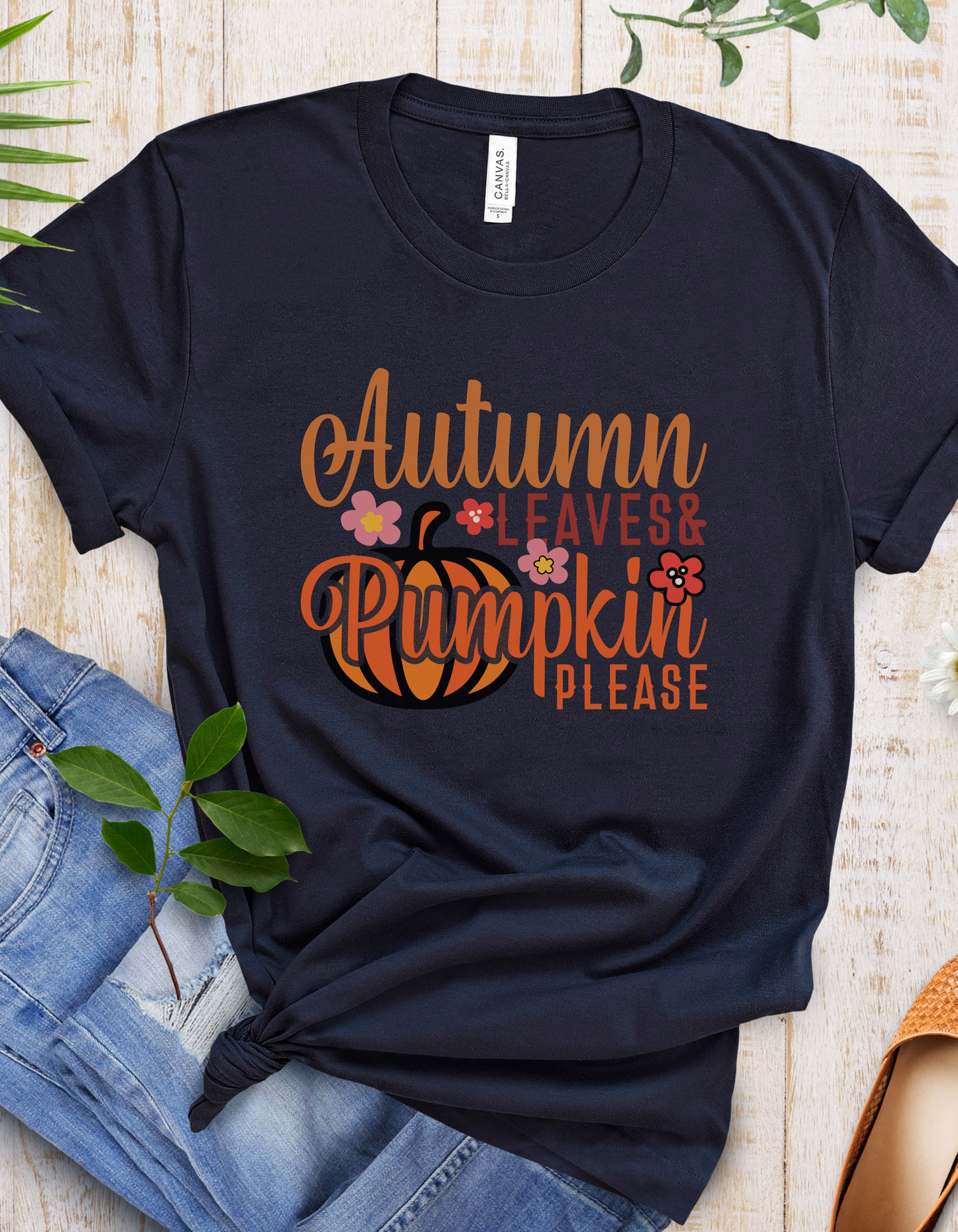 Autumn Leaves & Pumpkin Please T-Shirt