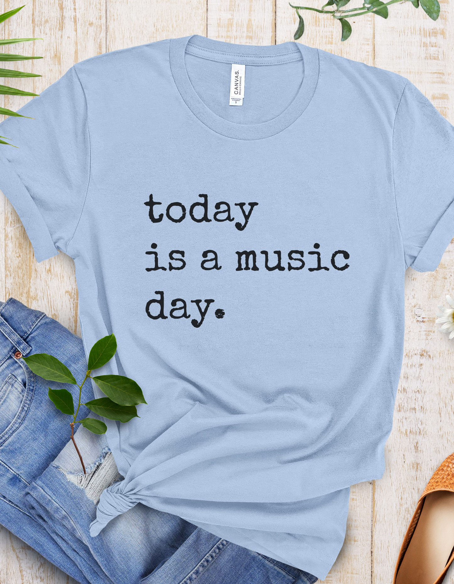 Today is a music day T-Shirt in Black Font