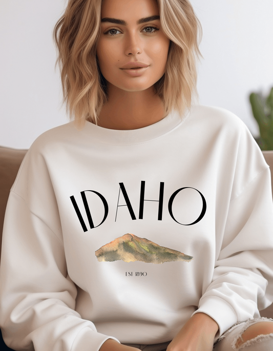 Idaho Crewneck Sweatshirt in Black Font