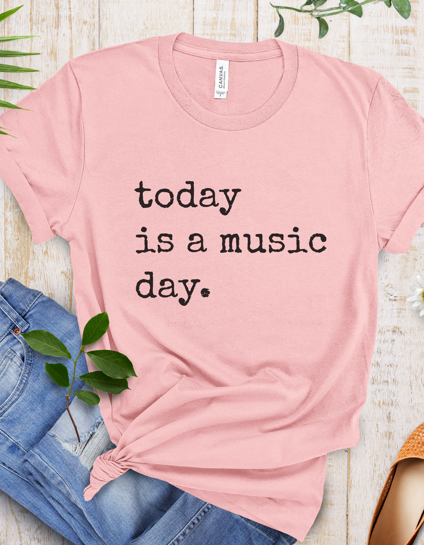 Today is a music day T-Shirt in Black Font