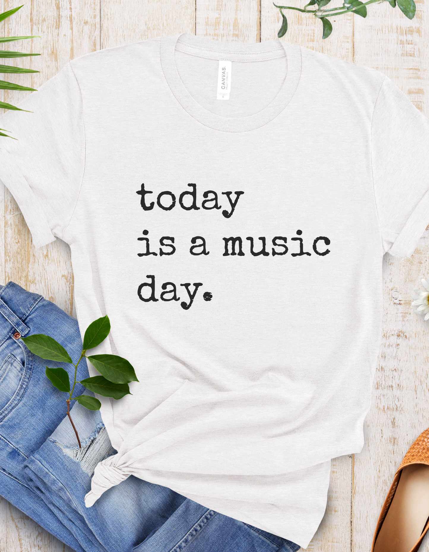 Today is a music day T-Shirt in Black Font